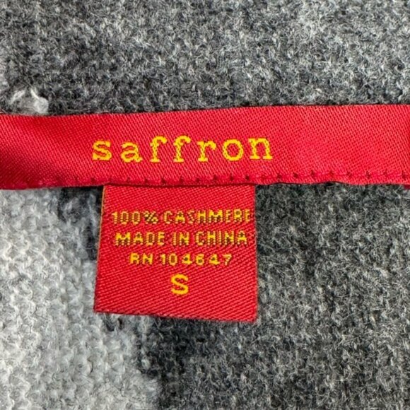 Saffron Cashmere Cardigan Open Color Block Graphic Sweater Knit Lightweight S - Picture 9 of 16
